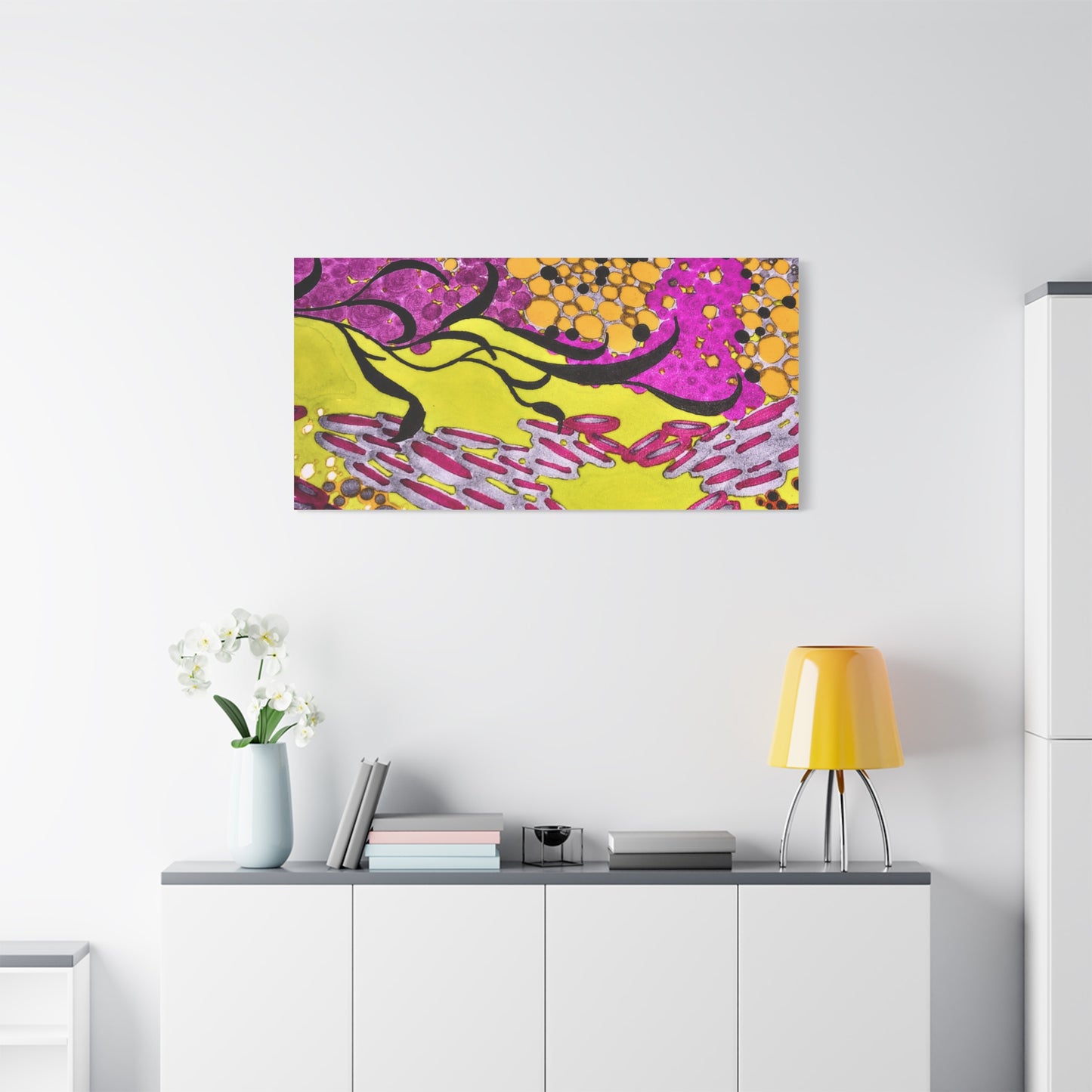 Vibrant Yellow & Magenta Wall Art