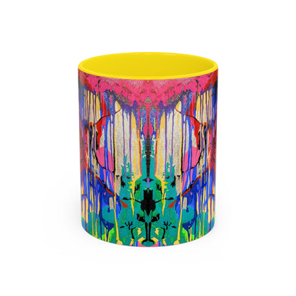Colorful Drip Art Coffee Mug – Vibrant Abstract Floral Accent (11/15oz)