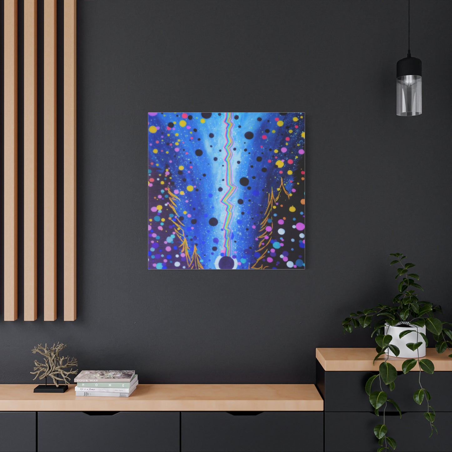 Blue Galaxy Cosmic Night Canvas Art