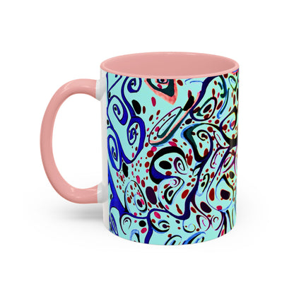 Abstract Floral Accent Coffee Mug