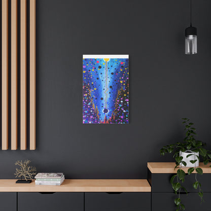 Blue Galaxy Cosmic Night Canvas Art