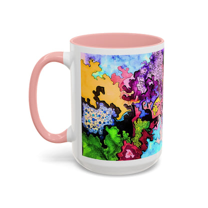 Abstract Colorful Art Coffee Mug — Vibrant Symmetry Accent Mug