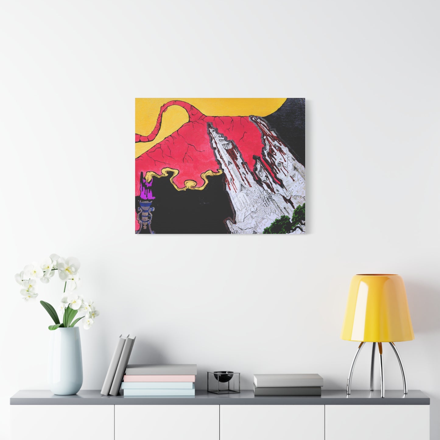 Surreal Mountain Flame Matte Canvas Wall Art