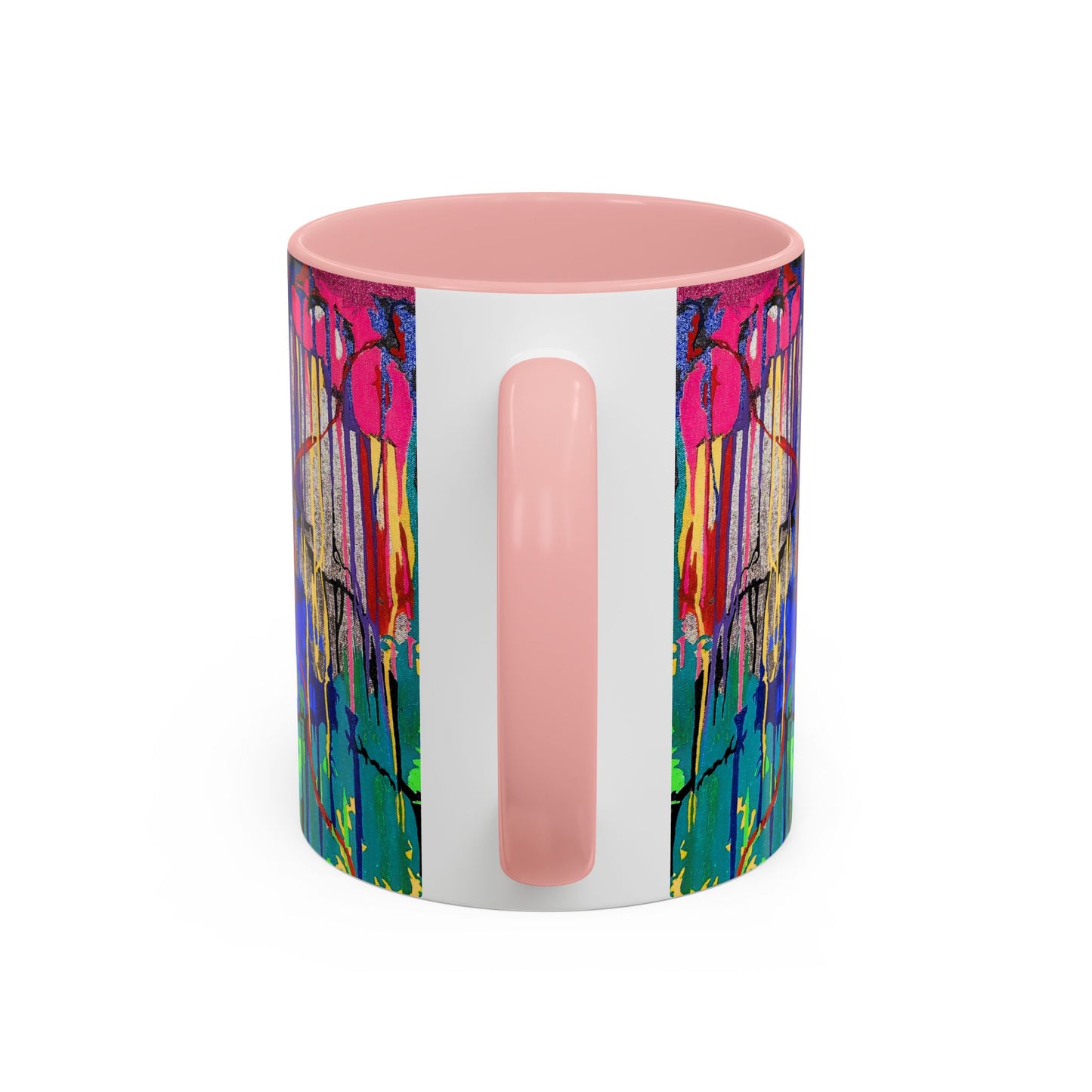 Colorful Drip Art Coffee Mug – Vibrant Abstract Floral Accent (11/15oz)