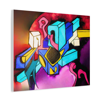 Abstract Neon Geometric Canvas Print