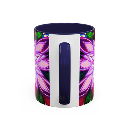 Floral Lotus Accent Coffee Mug — Purple Mandala 11/15oz