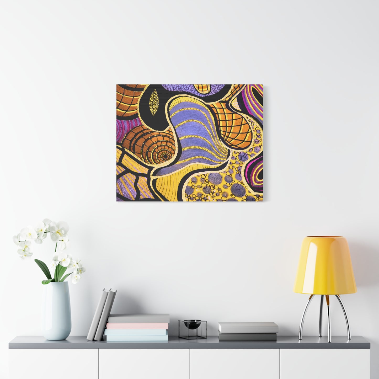 Abstract Gold & Purple Canvas Art