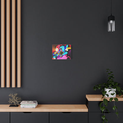 Abstract Neon Geometric Canvas Print