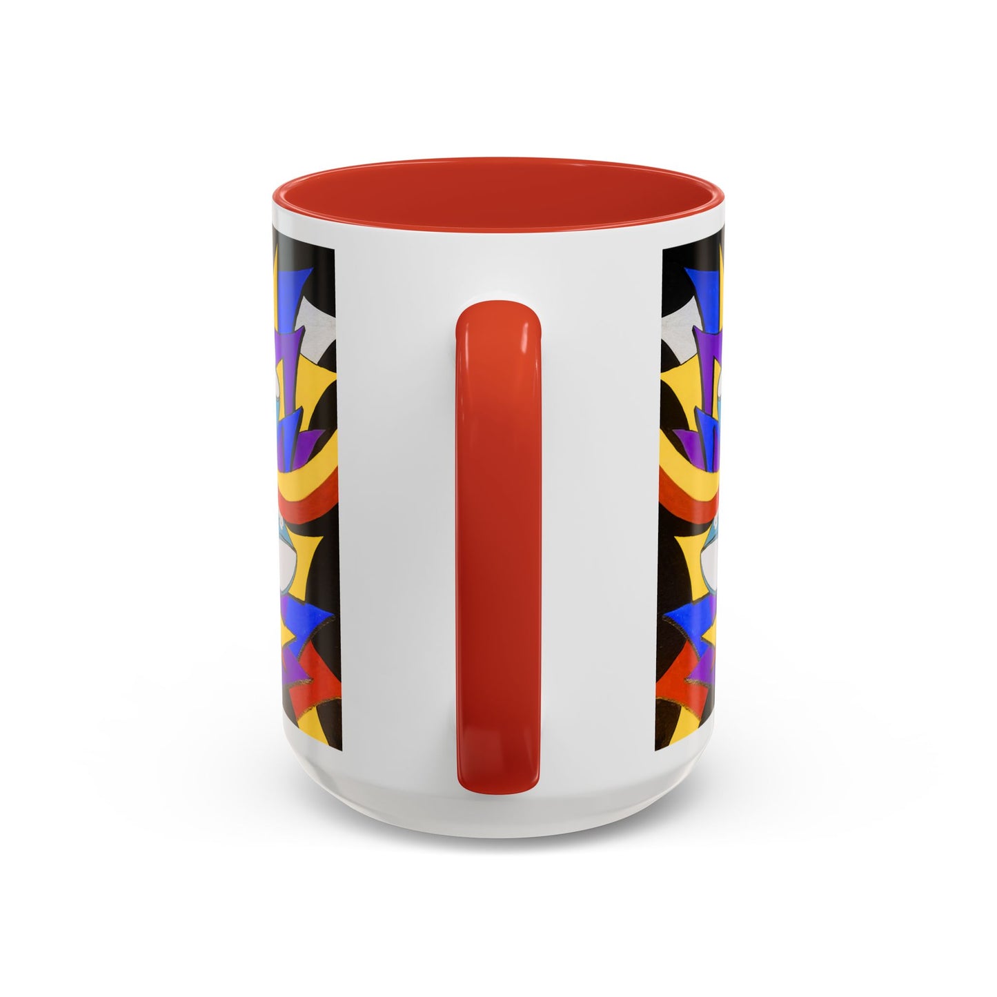 Abstract Colorful Face Accent Coffee Mug — Bold Pop Art Ceramic Gift