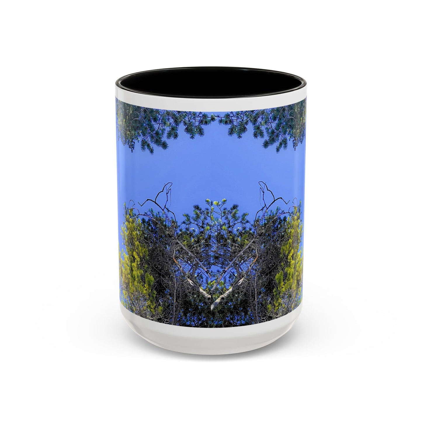 Scenic Pine Tree Sky Accent Coffee Mug – Nature Photography 11/15oz