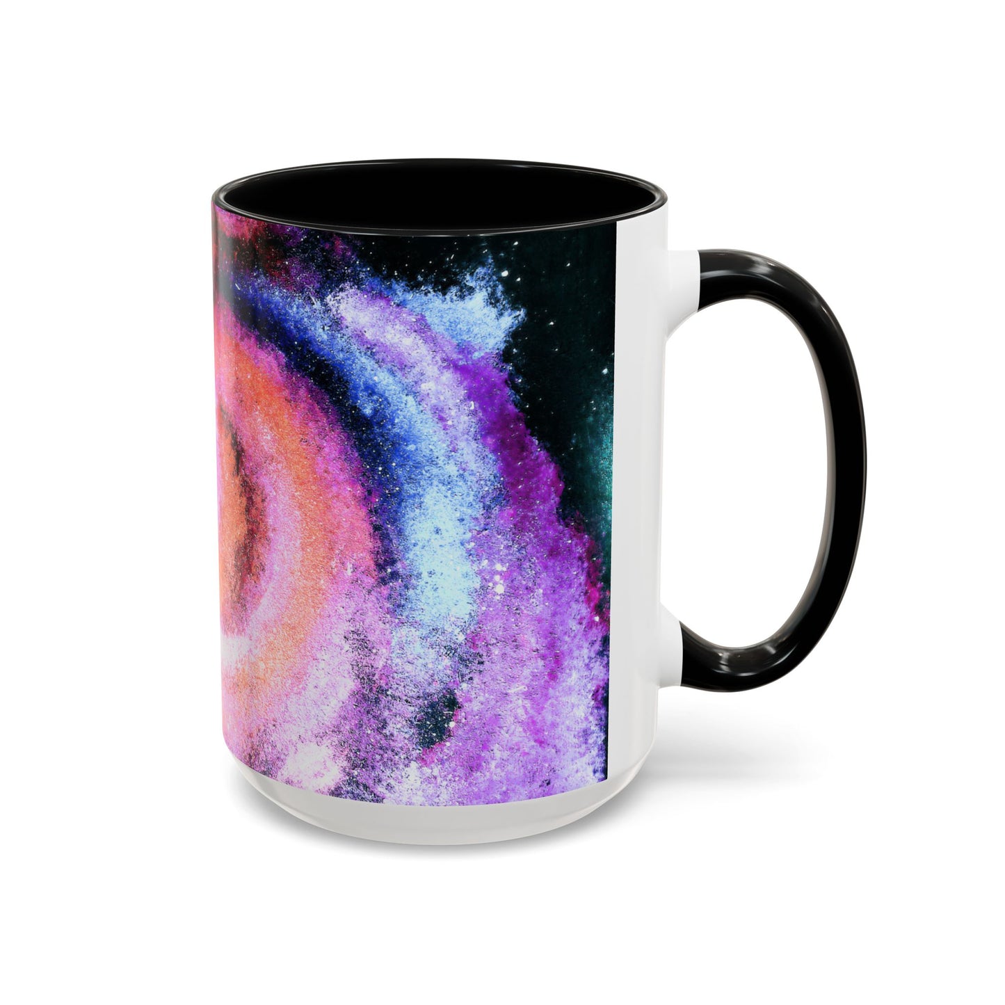 Galaxy Swirl Accent Coffee Mug — Pink Purple Nebula Art (11/15 oz)