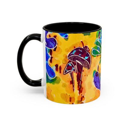 Mug - Colorful Psychedelic Mushroom Accent Coffee Mug (11/15oz)