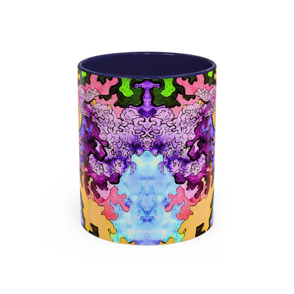 Psychedelic Abstract Accent Coffee Mug — Colorful Inkblot Art (11/15oz)
