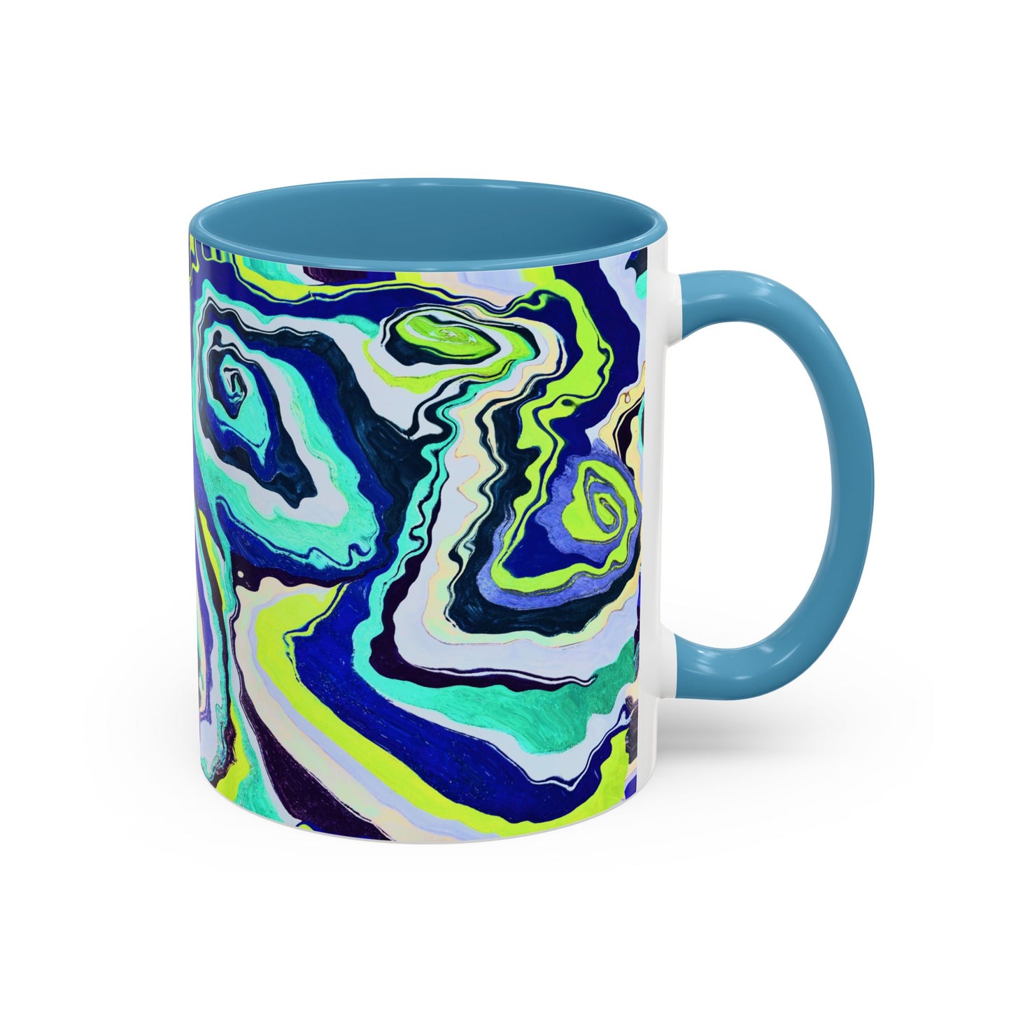 Abstract Blue Swirl Accent Coffee Mug