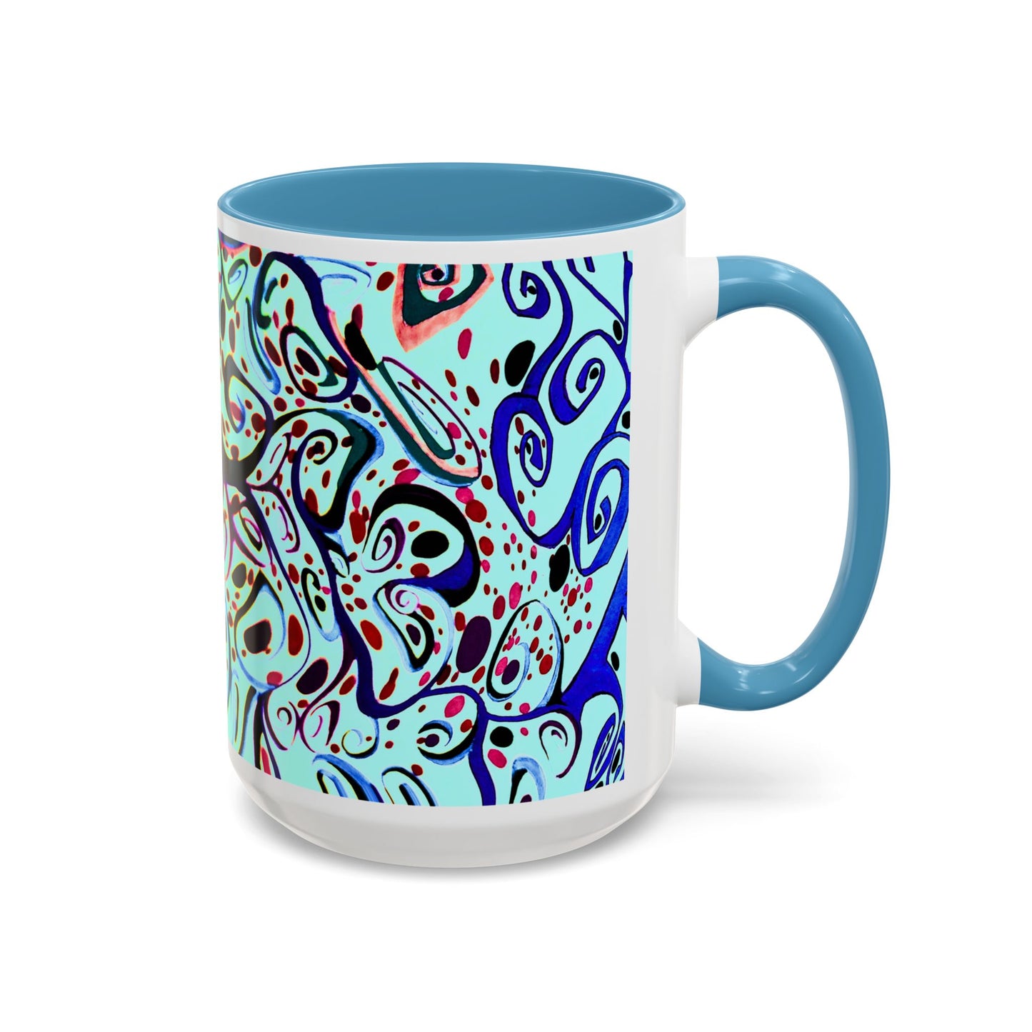 Abstract Floral Accent Coffee Mug