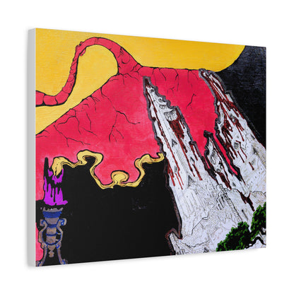 Surreal Mountain Flame Matte Canvas Wall Art