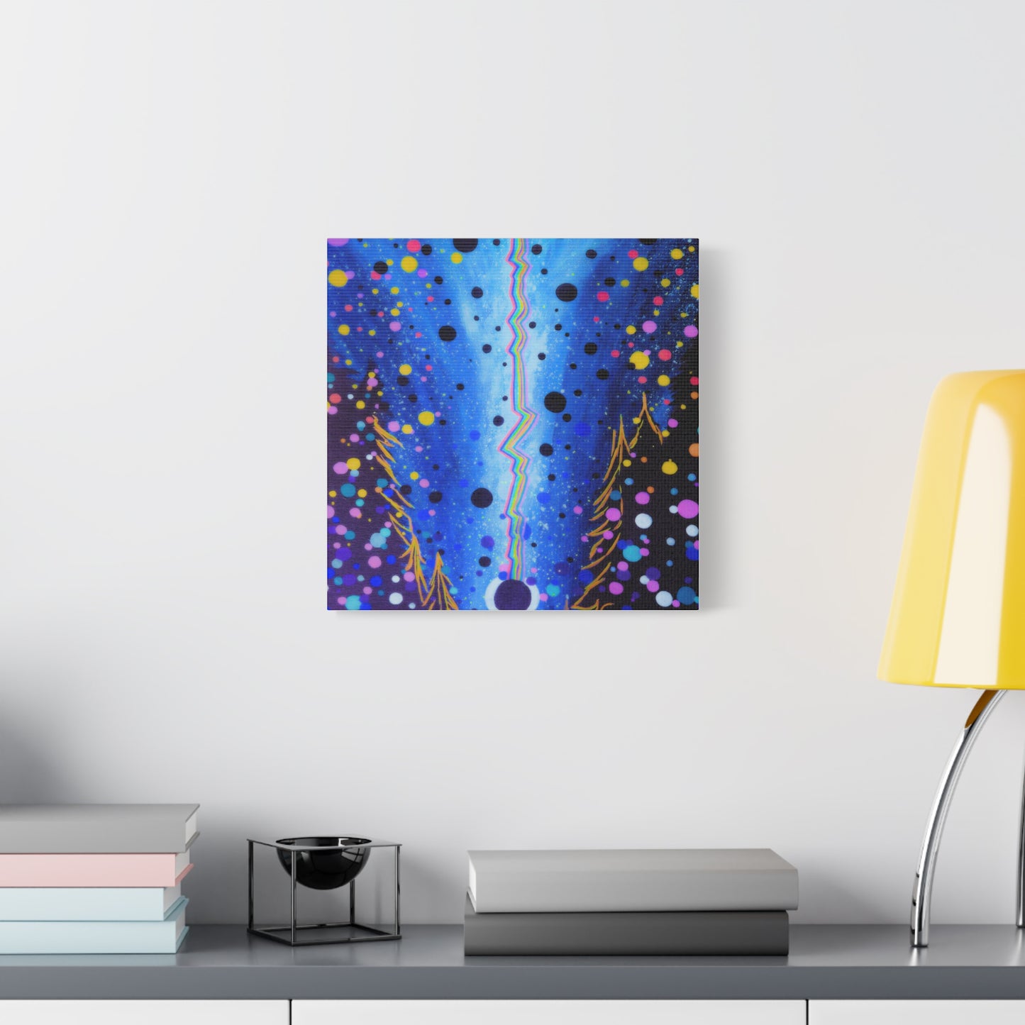 Blue Galaxy Cosmic Night Canvas Art