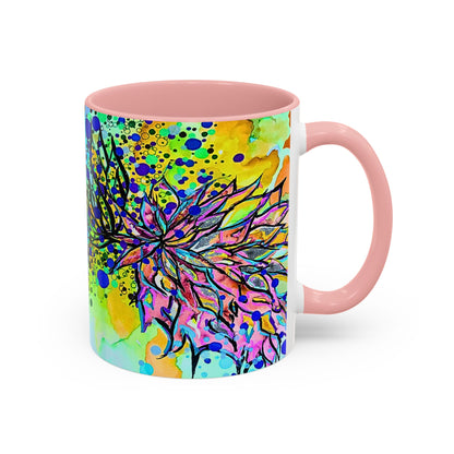 Artistic Floral Coffee Mug — Colorful Watercolor Mandala Accent Mug (11/15oz)
