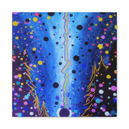 Blue Galaxy Cosmic Night Canvas Art