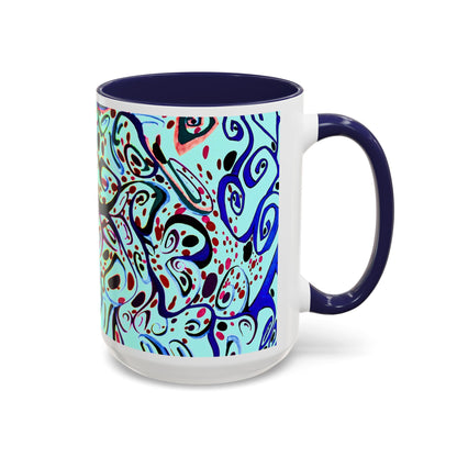 Abstract Floral Accent Coffee Mug