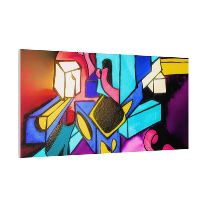 Abstract Neon Geometric Canvas Print