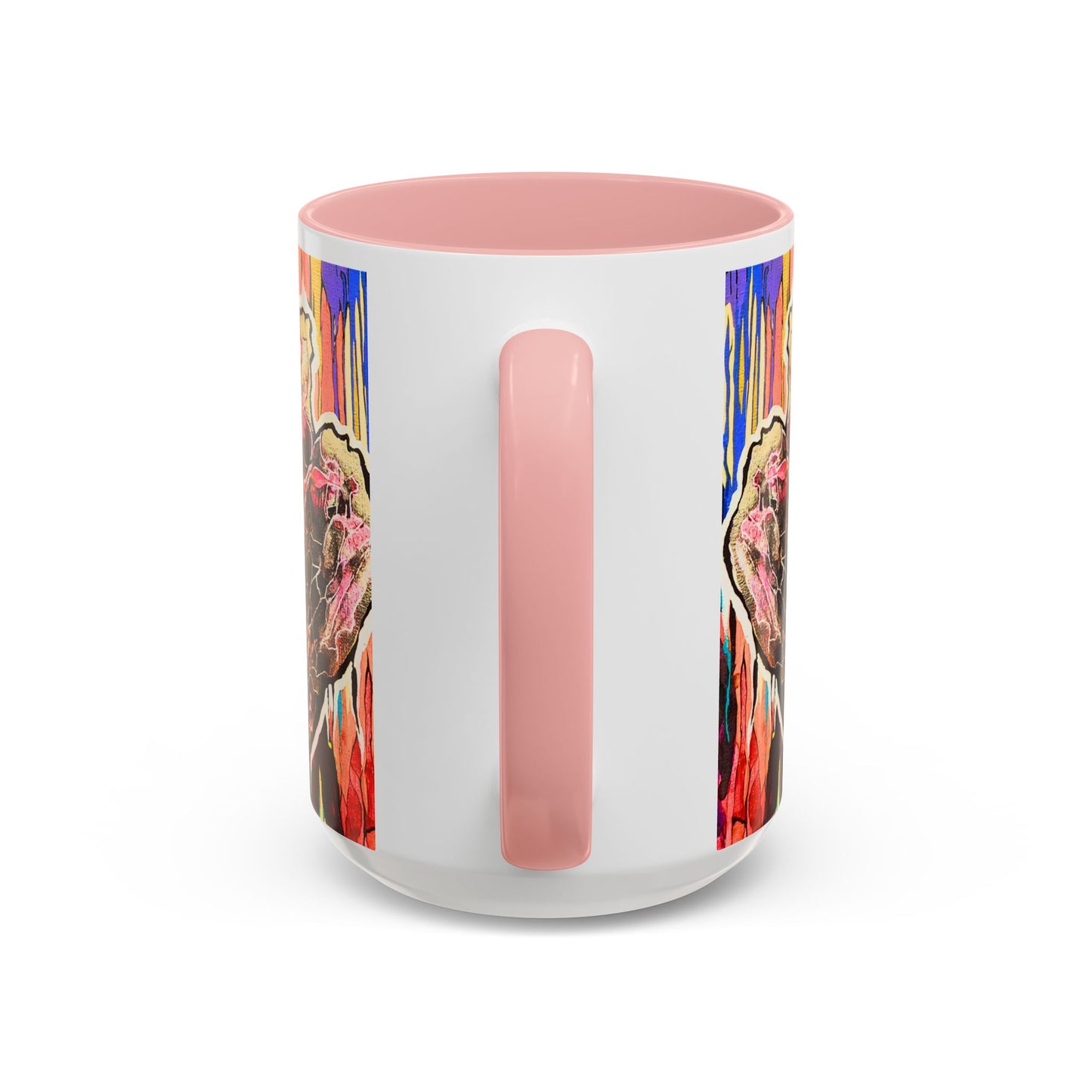 Abstract Floral Accent Coffee Mug — Vibrant Rose Art Ceramic Mug (11/15 oz)