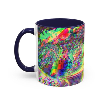 Psychedelic Geometric Accent Coffee Mug — Vibrant Neon Art Design (11/15oz)