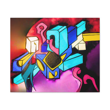 Abstract Neon Geometric Canvas Print