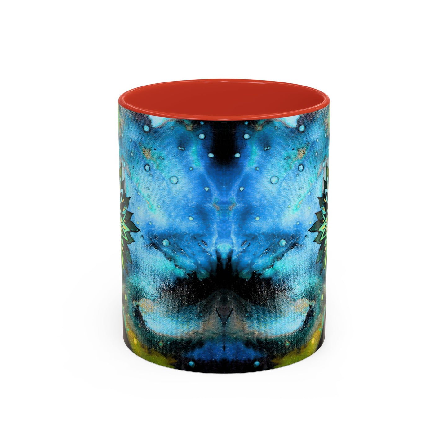 Blue Galaxy Floral Accent Coffee Mug — 11/15oz