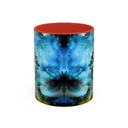 Blue Galaxy Floral Accent Coffee Mug — 11/15oz