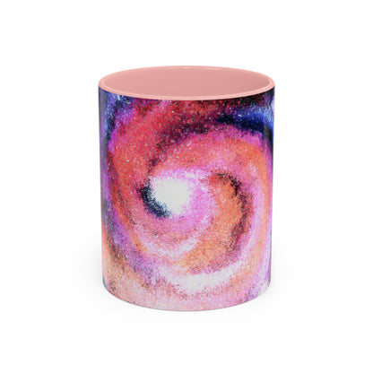 Galaxy Swirl Accent Coffee Mug — Pink Purple Nebula Art (11/15 oz)