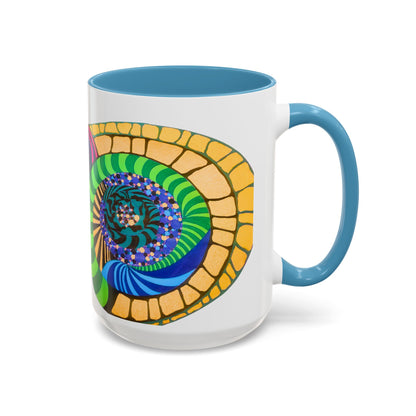 Psychedelic Spiral Accent Coffee Mug – Colorful Abstract Art 11/15oz