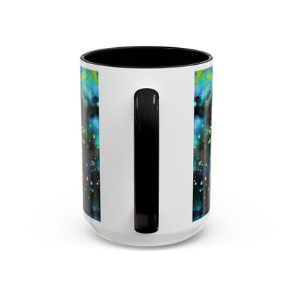 Blue Galaxy Floral Accent Coffee Mug — 11/15oz