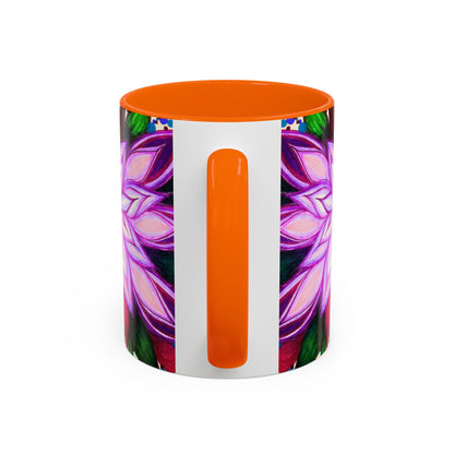 Floral Lotus Accent Coffee Mug — Purple Mandala 11/15oz
