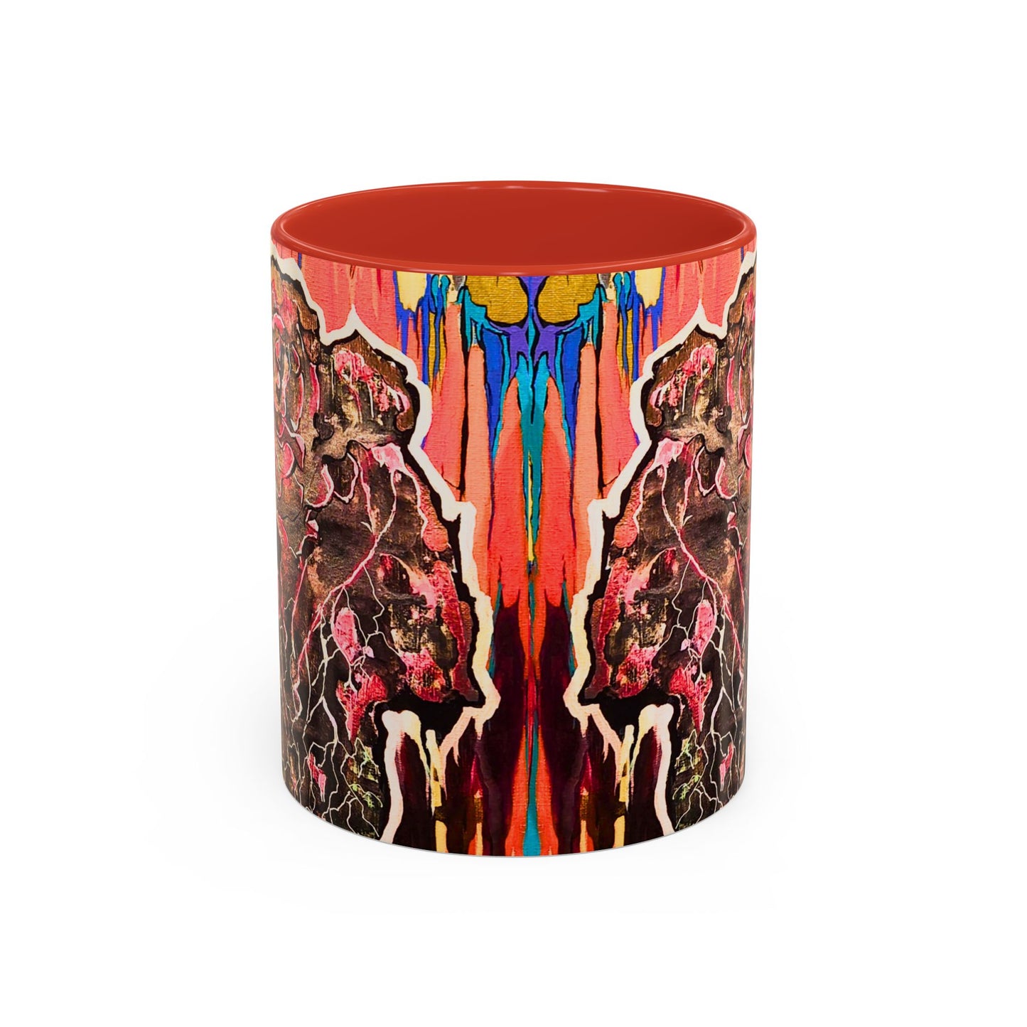 Abstract Floral Accent Coffee Mug — Vibrant Rose Art Ceramic Mug (11/15 oz)