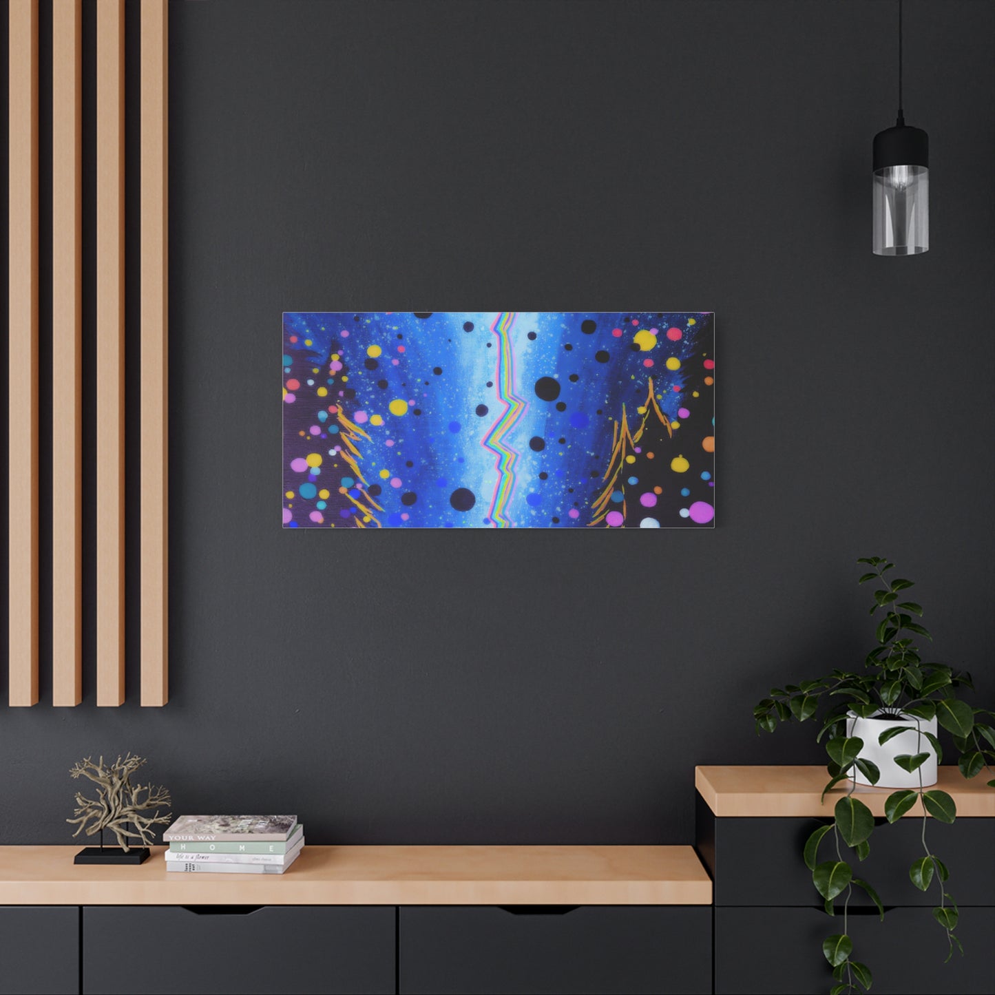 Blue Galaxy Cosmic Night Canvas Art