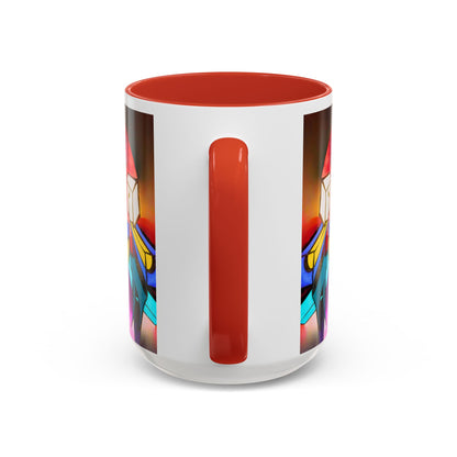 Abstract Neon Art Coffee Mug — Colorful Geometric Accent Mug