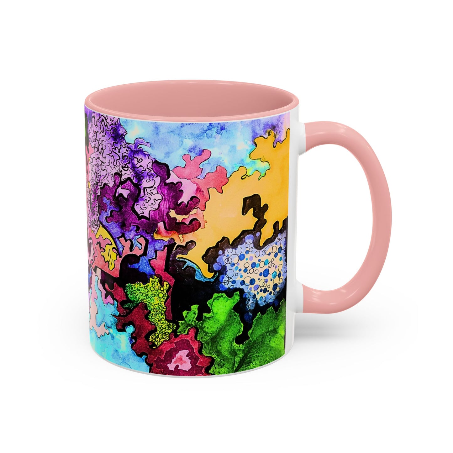 Abstract Colorful Art Coffee Mug — Vibrant Symmetry Accent Mug