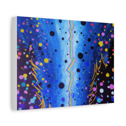 Blue Galaxy Cosmic Night Canvas Art
