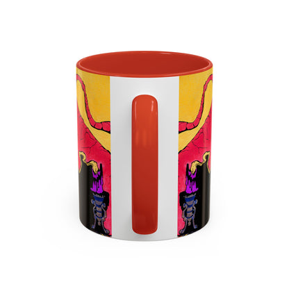 Abstract Mountain Dragon Coffee Mug — Colorful Accent Ceramic Mug (11/15oz)