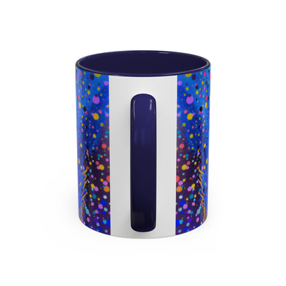 Abstract Galaxy Accent Coffee Mug — Blue Dot Constellation Design (11/15oz)
