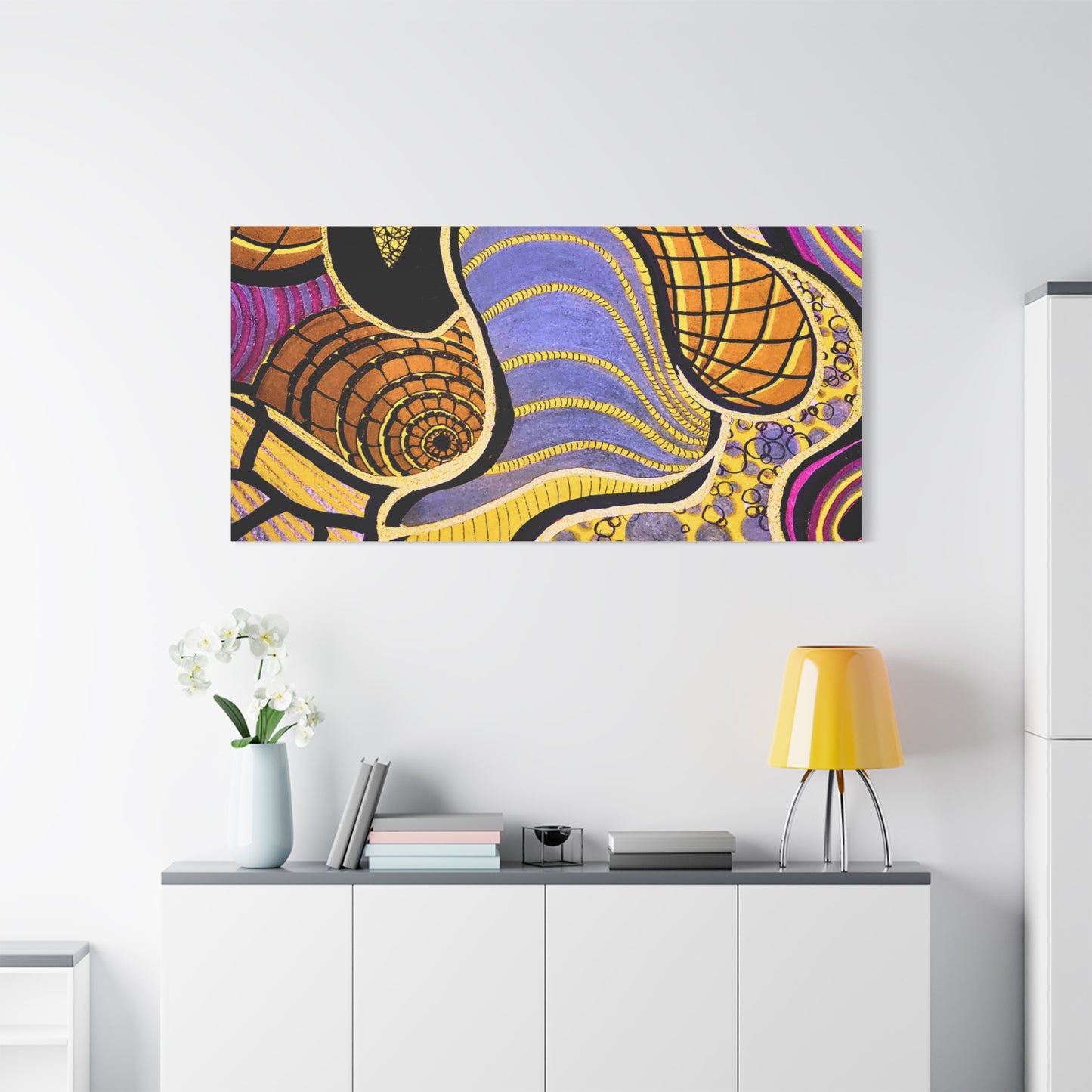 Abstract Gold & Purple Canvas Art