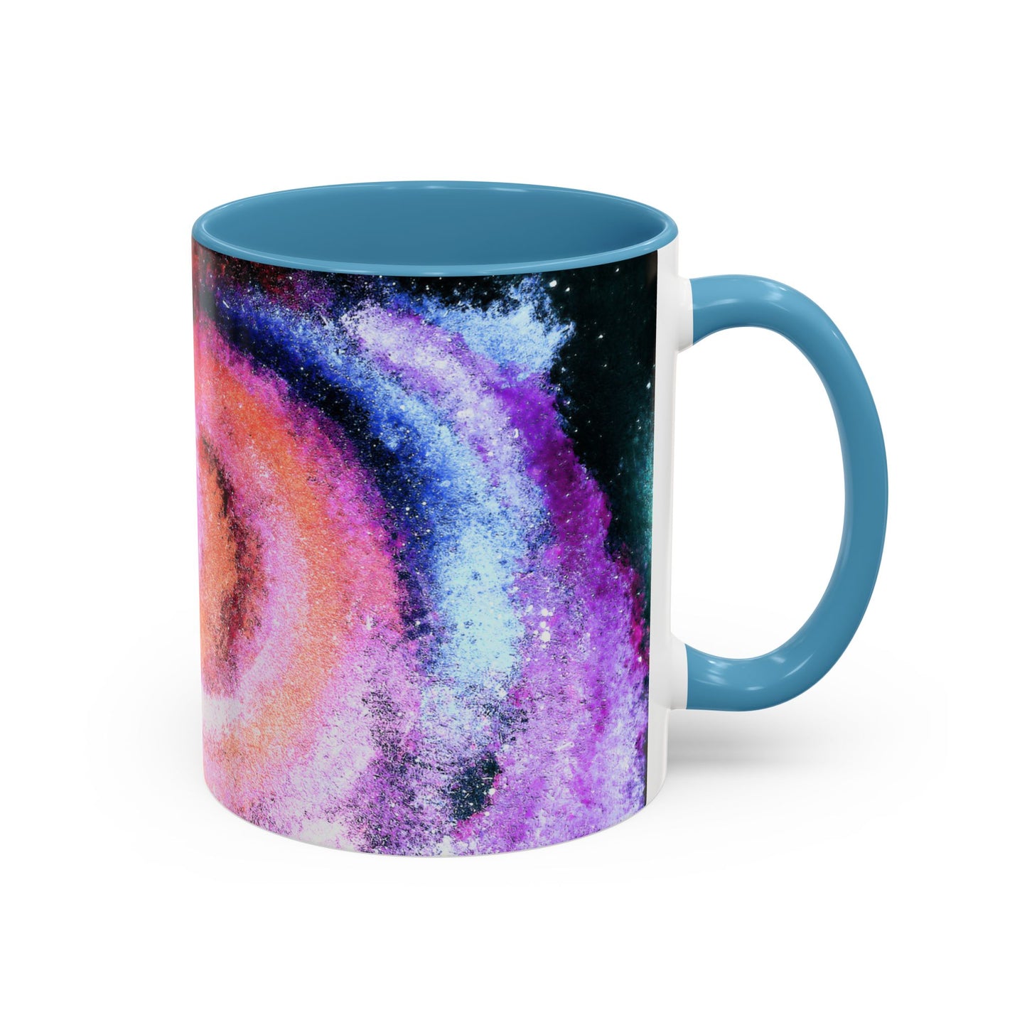 Galaxy Swirl Accent Coffee Mug — Pink Purple Nebula Art (11/15 oz)