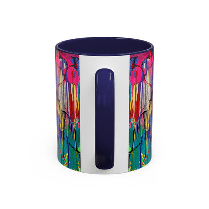 Colorful Drip Art Coffee Mug – Vibrant Abstract Floral Accent (11/15oz)
