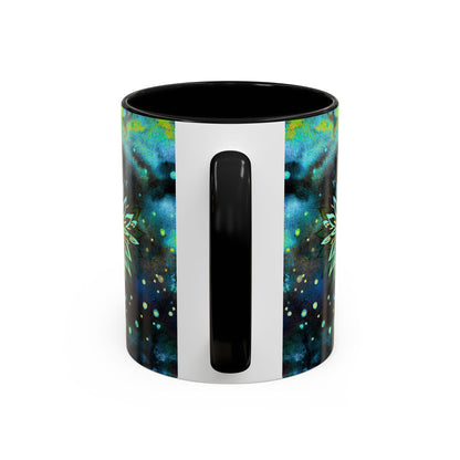 Blue Galaxy Floral Accent Coffee Mug — 11/15oz