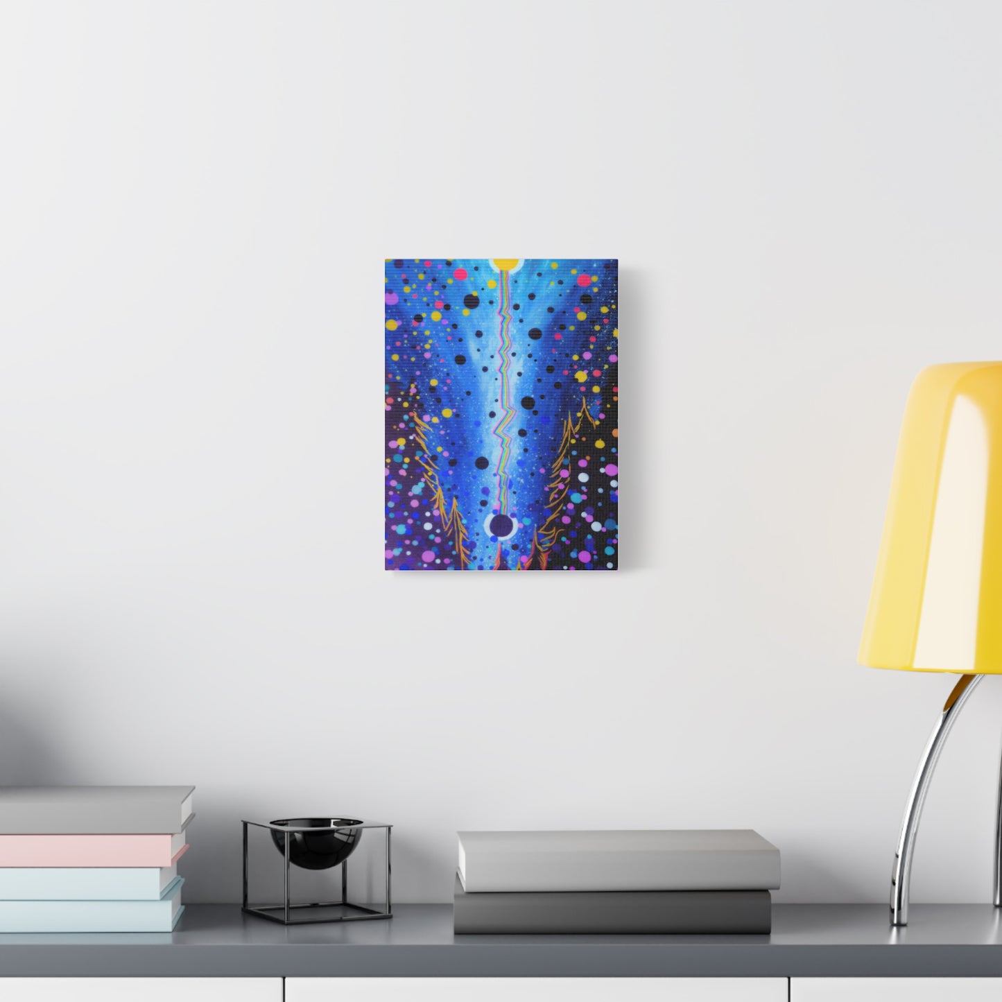 Blue Galaxy Cosmic Night Canvas Art