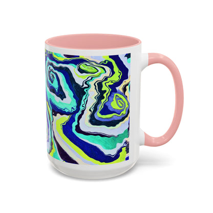 Abstract Blue Swirl Accent Coffee Mug