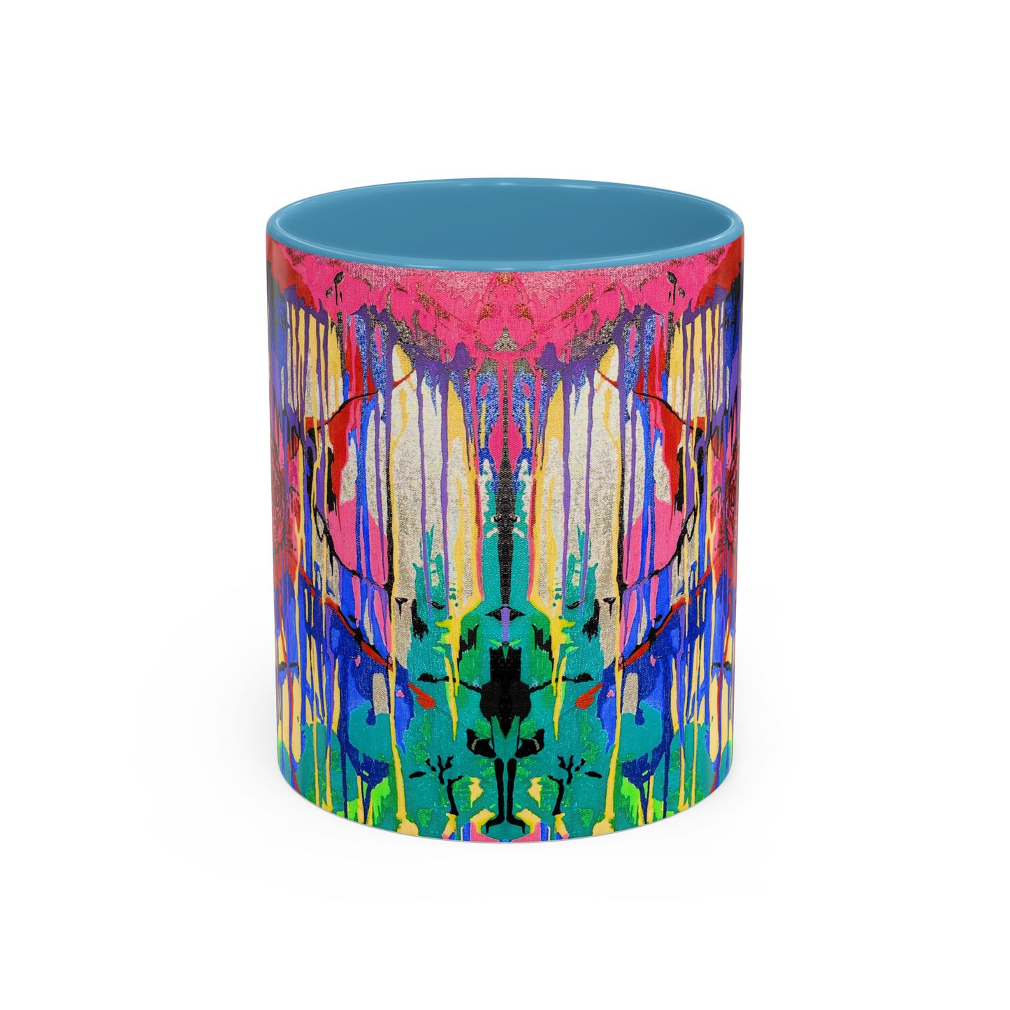 Colorful Drip Art Coffee Mug – Vibrant Abstract Floral Accent (11/15oz)