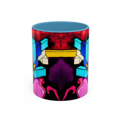 Abstract Neon Art Coffee Mug — Colorful Geometric Accent Mug