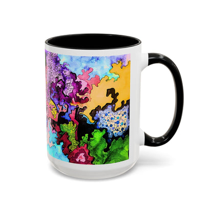 Abstract Colorful Art Coffee Mug — Vibrant Symmetry Accent Mug